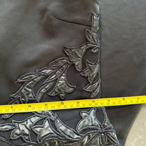 NWT S Mystree Black Faux Leather Embellished A-line Dress - Picture 6 of 6